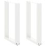Valgomojo stalo kojelės, 2 vnt., baltos, 50x(72-73) cm, plienas, U formos