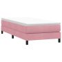 Box Spring Lova be čiužinio Rožinė 90x210 cm aksomas