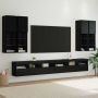 TV sieninio kabineto komplektas 7 pcs Juodas ąžuolas