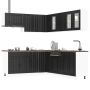 Virtuvinių spintelių komplektas, 11 dalių, Lucca, juoda