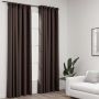 Naktinės užuolaidos su kabliukais, 2vnt., taupe, 140x225cm