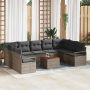 Sodo Sofų Rinkinys su saugykla 10 pcs Pilka poliratanas