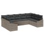 Sodo Sofų Rinkinys su saugykla 9 pcs Pilka poliratanas
