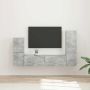 TV spintelių komplektas 4 pcs Betono pilka Apdirbta mediena