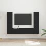 TV spintelių komplektas 6 pcs Juoda Apdirbta mediena