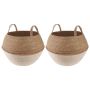Vazonas su rankenomis 2 pcs Balta Ø 45 x 36 cm 100% Jūros žolė
