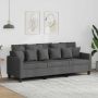 Trivietė sofa, tamsiai pilkos spalvos, 180cm, audinys