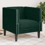 Česterfildo sofa-kėdė, tamsiai žalia, aksomas