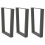 Valgomojo stalo kojos, V formos, 3 vnt., antracito spalvos, 70x(72-73,3) cm, plienas