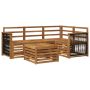Lauko sofos komplektas 5 pcs Natūrali 59 x 59 x 37 cm