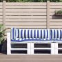Lauko pagalvė 3 pcs Mėlyna ir balta 103 x 58 x 10 cm Audinys