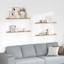Sieninė lentyna 4 pcs Ruda 100 x 9 x 3 cm Apdirbta mediena
