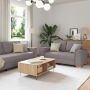 Sofa 3 pcs Taupe 220 x 80 x 84 cm Lino mišinio audinys