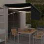 Markizė su uždanga/LED/vėjo jutikliu, antracito, 4,5x3m