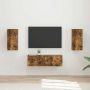 TV sieninio kabineto komplektas 4 pcs Rūkyta ąžuolas