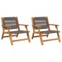Sodo baldai 2 pcs Pilka 67 x 76 x 73 cm Kietos akacijos mediena