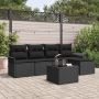 Lauko sofa su pagalve 6 pcs Juoda poliratanas
