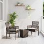 Sodo Bistro Rinkinys 3 pcs Ruda poliratanas