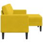 dvivietė sofa su gultu L formos geltona 125 cm aksomas