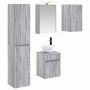 Vonios spintos komplektas 5 pcs Pilka Sonoma 43 x 16 x 62,5 cm