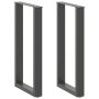 Baro stalo kojos, U formos, 2 vnt., antracito spalvos, 40x(90-91) cm, plienas