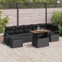 Sodo Sofų Rinkinys su saugykla 8 pcs Juoda Poli ratanas