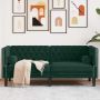 Dvivietė chesterfield sofa su pagalvėlėmis, žalia, aksomas