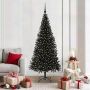Kalėdų eglutė su 300 LED s stovu Juoda 180 cm PVC