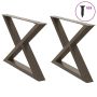 Kavos staliuko kojelės, 2 vnt., natūralus plienas, 70x(42-43,3) cm, plienas