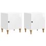 Šalia lovos spintelė 2 pcs Itin blizgi balta 43 x 34,5 x 50 cm