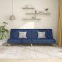 Dvivietė sofa-lova, mėlynos spalvos, audinys