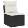 Sodo Sofų Rinkinys su pagalve 12 pcs Juoda Poli ratanas