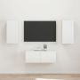 TV spintelių komplektas 2 pcs Aukštai blizganti balta