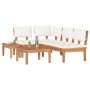 Sodo Sofų Rinkinys 4 pcs Ruda ir grietinėlė