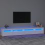 Televizoriaus spintelė su LED apšvietimu, balta, 270x35x40cm