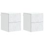 Sieninis naktinis staliukas 2 pcs Balta 34,5 x 33 x 40 cm