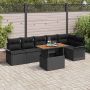 Sodo Sofų Rinkinys su saugykla 7 pcs Juoda Poli ratanas