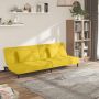 Dvivietė sofa-lova su dvejomis pagalvėmis, geltona, aksomas