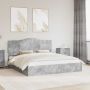 Saugos lova Betono pilka 180 x 200 cm Apdirbta mediena