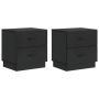 Šalia lovos spintelė su stalčių 2 pcs Juoda 43 x 34,5 x 44,5 cm