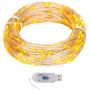 Mikro LED girlianda, 40m, 400 šiltų baltų LED, 8 funkcijos