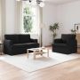 Sofa 2 pcs Juoda 144 x 80 x 85 cm audinys