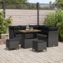 Sodo Sofų Rinkinys su pagalve su saugykla 8 pcs Juoda
