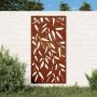 Sodo sienos dekoracija, 105x55cm, corten plienas, bambukas
