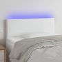 Galvūgalis su LED, baltos spalvos, 100x5x78/88cm, dirbtinė oda