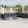Sodo Sofų Rinkinys su pagalve 9 pcs Juoda Plienas