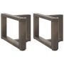 Kavos staliuko kojelės, T formos, 2 vnt., juodos, 50x25x(30-31) cm, plienas