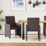 Valgomojo Kėdės su Ratukais 2 pcs Tamsiai rudas 57 x 66 x 94 cm