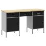 Darbo spinta su stalčių su užraktu 3 pcs Juoda 150 x 55 x 85 cm