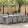 Sodo valgomojo komplektas 13 pcs Šviesiai pilka Poli ratanas